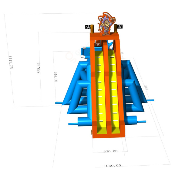 Dmuchana zjeżdżalnia wodna z piratami  - 4
