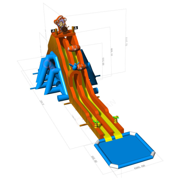 Dmuchana zjeżdżalnia wodna z piratami  - 5