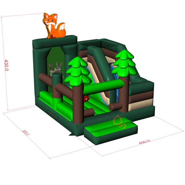 Dmuchaniec ze zjeżdżalnią - combo leśne  - 4