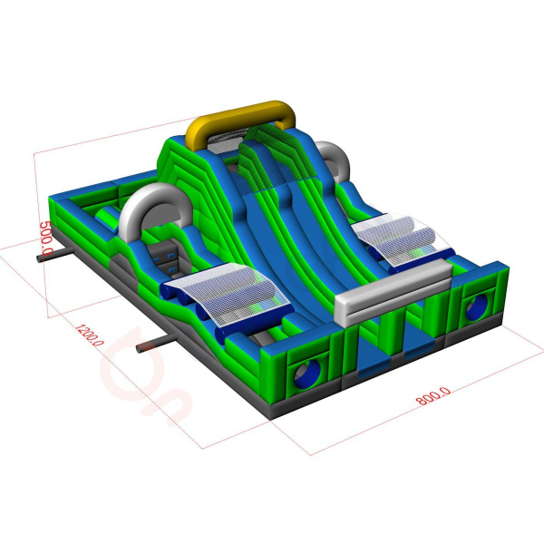 Podwójny dmuchany tor przeszkód  - 9