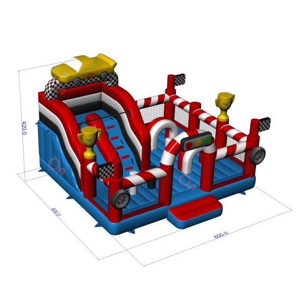 Dmuchany plac zabaw 6x6 w motywie samochodowym  - 4