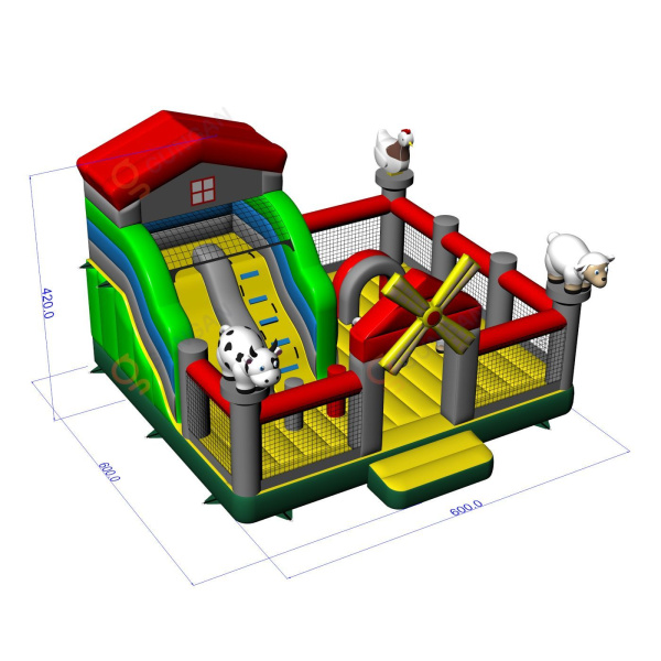 Dmuchany plac zabaw 6x6 w motywie farmerskim  - 5