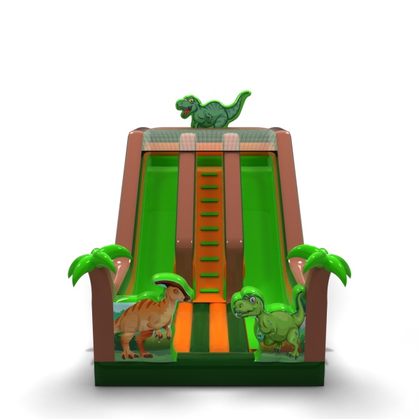 Dvojitá nafukovací skluzavka s potiskem v motivu dinosaurů
