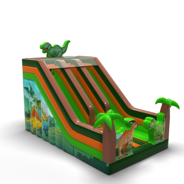 Dvojitá nafukovací skluzavka s potiskem v motivu dinosaurů