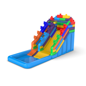 Nafukovací vodní skluzavka - barevné bloky