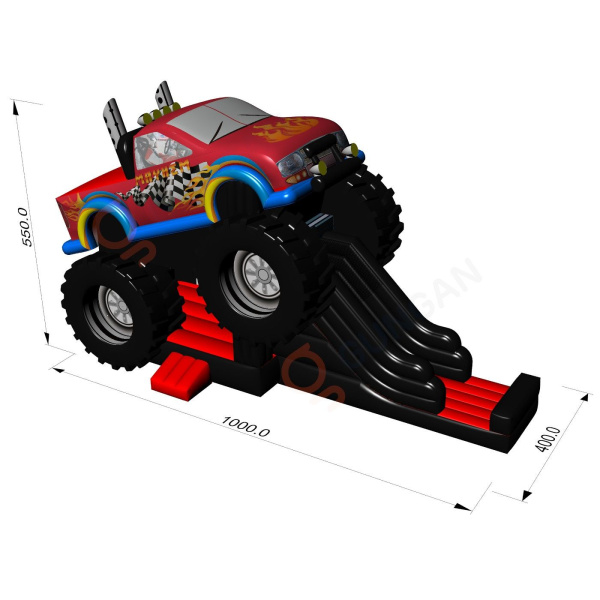 Dmuchaniec Monster Truck - zjeżdżalnia  - 6