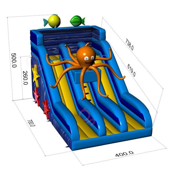 Dmuchana zjeżdżalnia z ośmiornicą  - 4
