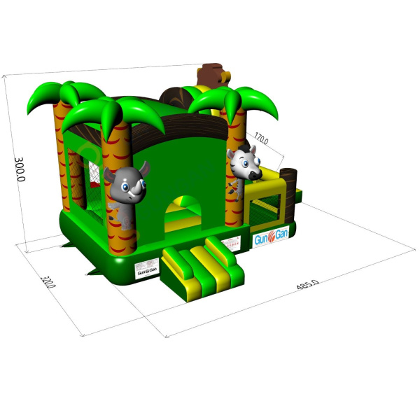 Dmuchaniec ze zjeżdżalnią - combo z motywem dżungli  - 3